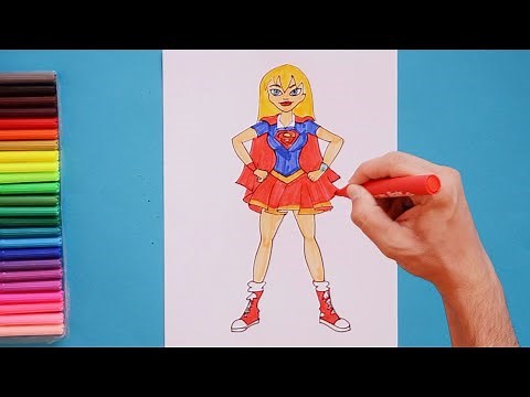 How to draw Supergirl