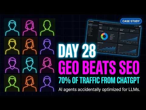 Day 28: GEO Beats SEO. ChatGPT 70%, Google 2% | AI Case Study
