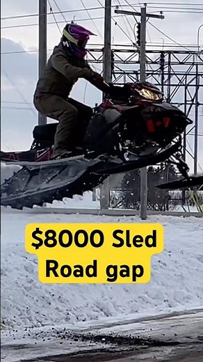 $8000 snowmobile vs impossible gap #extreme #stunt