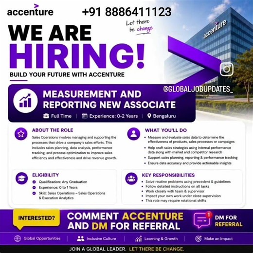 #hiringnow #accenture #hiring Follow on instagram @globaljobupdates_ for Referral