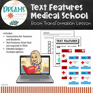 Non-Fiction Text Features | Medical Theme Room Transformation  | Group Lesson