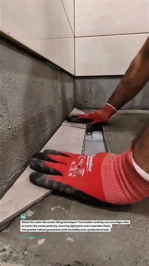 Perfect Tile Corner Fit! #construction #tiling #DIY #shorts #builder #precision