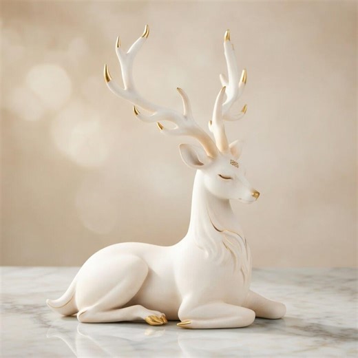3D Deer Sculpture Decor | Elegant White Deer Statue | Modern Deer Figurine | Minimalist Home Decor | Deer Lover Gift - Etsy