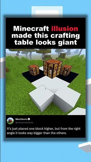Minecraft Perspective Illusion With Crafting Tables