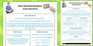 KS2 Editable Newsletter Template