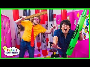 Giant Box Fort Maze Obby Back To School Challenge!!! - Videos For Kids