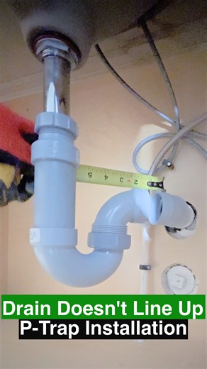P-Trap Installation - Drain Doesn't Line Up #sinkdrain
