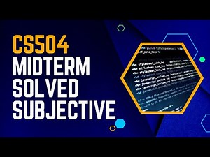 CS504 Midterm Solved Subjective Questions