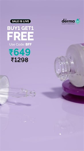 398K views | Buy 1 Get 1 FREE is officially on at The Derma Co! Start shopping now to build your perfect skincare routine without breaking the bank Use Code: BFF | The Derma Co. | Facebook