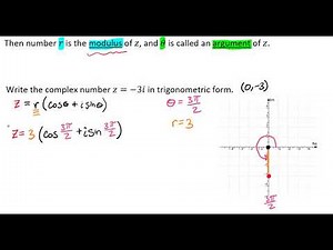 Write the Complex Number in Trigonometric Form Video
