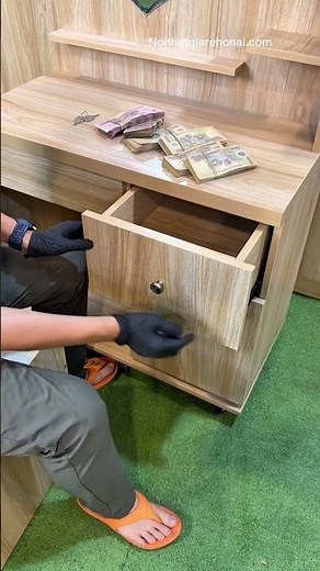 DIY Secret Compartment Vanity Table Idea #SecretStorage #HomeHacks #DIYProjects #ASMR