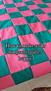 Want to make a longarm quilter's day? Trim those threads! ✂️ How adorable is this Checkerboard quilt? Here's the link to the Free pattern, https://www.piecenquilt.com/pages/free-checkerboard-pattern?_pos=1&_psq=Checker&_ss=e&_v=1.0 Happy quilting! #QuiltCommunity #LongarmQuilting #QuiltLove #QuiltPattern #SewingTips #QuiltingJoy #FreePattern | Piece N Quilt