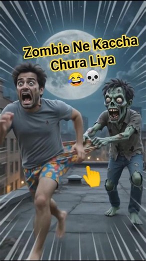 Zombie Ne Kaccha Chura Liya 😂💀#zombieshorts #funnyhorrorshort #youtubeshorts #horrortok #shorts