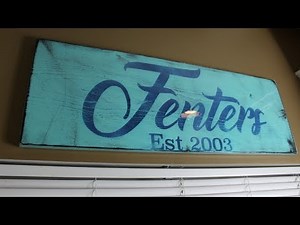 How To Spray Paint Wooden Rustic Sign with Cricut Vinyl Stencil & Make it shine with Epoxy Resin