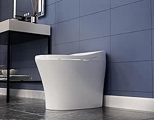 ANZZI Juno Smart Toilet One Piece Toilet with Automatic Bidet Seat, 1.28 GPF Single Flush, Heated Water Sprayer & Seat, Auto Power-Flush, w/Remote | TL-ST823WH