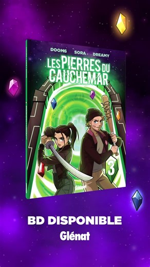 Glénat BD on Instagram: "Dooms et Sora contre les zombies ! Grâce au coffre trouvé dans les bois et aux pierres du Cauchemar, Dooms et Sora peuvent désormais passer d’une dimension à une autre. Cette fois, ils semblent être enfin de retour chez eux ! Sauf que quelque chose ne tourne pas rond dans leur ancien quartier… Et ils ne vont pas tarder à comprendre pourquoi : le monde est envahi par des zombies ! 💎 Les pierres du cauchemar - Tome 03, disponible en librairie ✒️ Par Dooms, Sora et Dreamy
