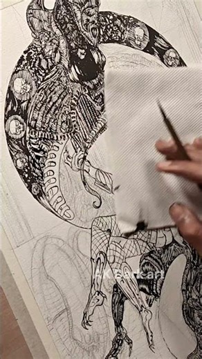 Drawing Background of Xenomorp and Predator painting. #shorts #alienvspredator