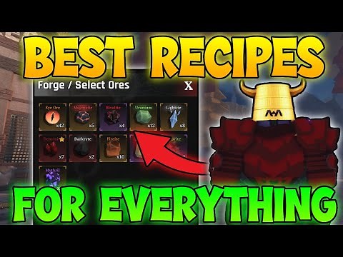 BEST Crafting Recipes For Armor & Weapons In The Forge! - Forge Crafting Recipes! (Roblox The Forge)