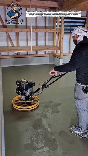 Professional Concrete Floor Finishing Using a Power Trowel Machine