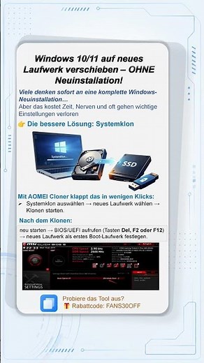 🚀 Windows 11 auf SSD umziehen – schneller ohne Neuinstallation#windows11 #system #news #ssd #clone