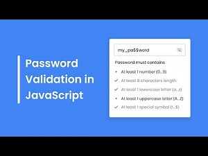 Password Validation Check in HTML CSS & JavaScript | Password Strength Check in JavaScript