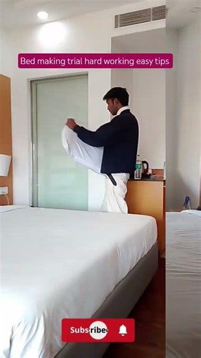 bed making trial #Housekeeping #fast making #Guru# easy cleaning tips