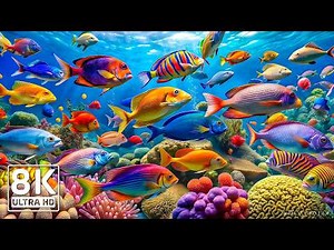 AQUARIUM 8K UHD - Beautiful Fish Swimming & Colorful Sea Life 🐳 Relaxing Music of the Blue Ocean #13