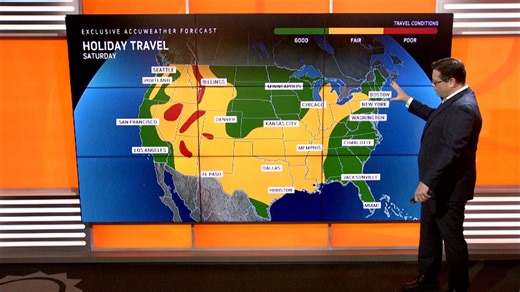 Where will the weather cause travel trouble ahead of Christmas?