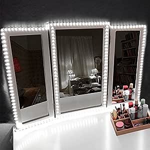LED Vanity Mirror Lights Kit Make-up Mirror Light Strip for Vanity Dressing Table , Dimmer, UL Certified Power Supply, Daylight, DIY Hollywood Style Gift Choice 13foot/4Meter Daylight White 6000K