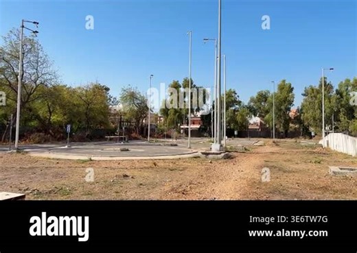 Aerial top down of an driving school ground track for driving lessons