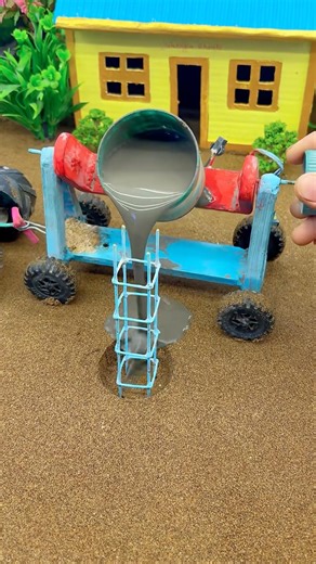 DIY Mini Pillar Construction 🏗️ | Cement Engineering Project #shorts