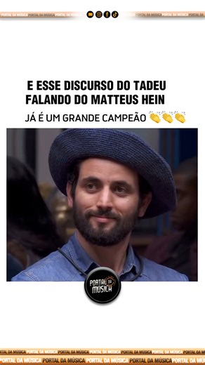 1.1M views · 37K reactions | O DISCURSO DO TADEU RESUMINDO O SER HUMANO MATTEUS DO ALEGRETE  MATTEUS NA FINAL DO BBB❤️❤️❤️ #bbb #matteus #bahmatteus #alegrete | Portal da Música | Facebook