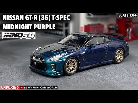 「MY MINI CAR WORLD」UNBOXING INNO64 1/64 NISSAN GT-R (R35) T-SPEC "Midnight Purple"