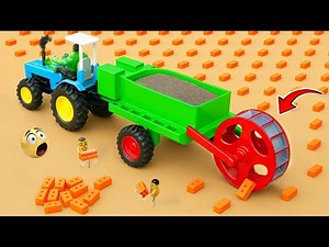 Mini Tractor Makes Brick Machine for Construction | DIY Science Project | Turbo Tractor Lab