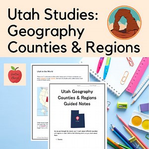 Utah Geography & Counties -7th Grade Utah Studies Guided Notes   Online Activity