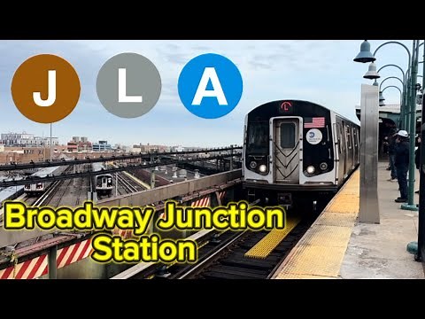 Broadway Junction Station - J, L & A Trains In Action!