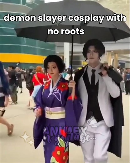 demon slayer cosplay with no roots 😂 #demonslayer #anime #edit #cosplay #fypシ