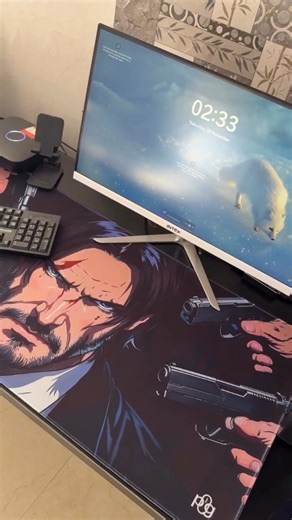 NoobdaMink on Instagram: "The Most Badass Desk Mat Ever 😤🔥 Finally upgraded my setup with the cleanest and most badass desk mat ever! John Wick vibes + aesthetic desk setup = pure perfection 🔥 If you’re into gaming, clean setups, and premium accessories, this one’s for you! How’s my new desk mat? Comment 👇 ____________________________________________ • premium gaming desk mat • John Wick desk mat aesthetic • clean gaming setup transformation • desk mat upgrade 2025 • aesthetic PC setup desk 