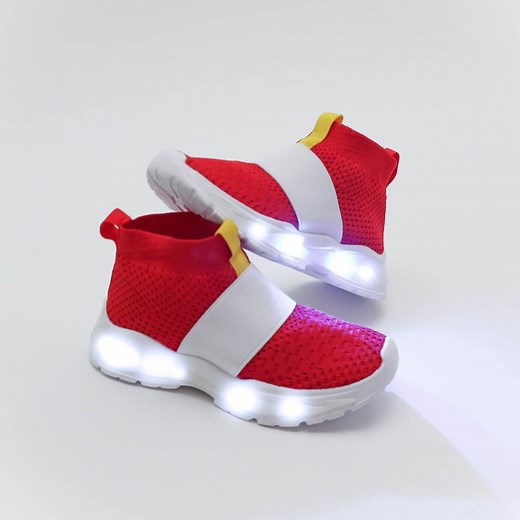Light-up Sonic Sneakers: Red Knit Mesh, Sonic Movie Inspired - Etsy