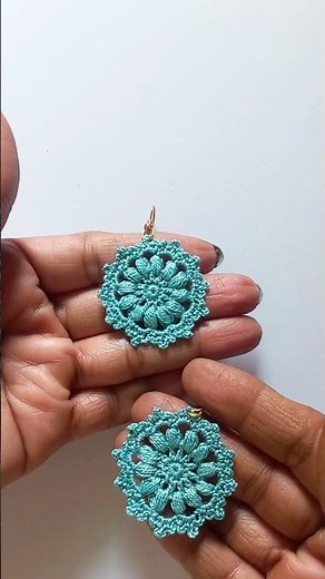 Beautiful Crochet Round Pattern Earrings | DIY Jewelry