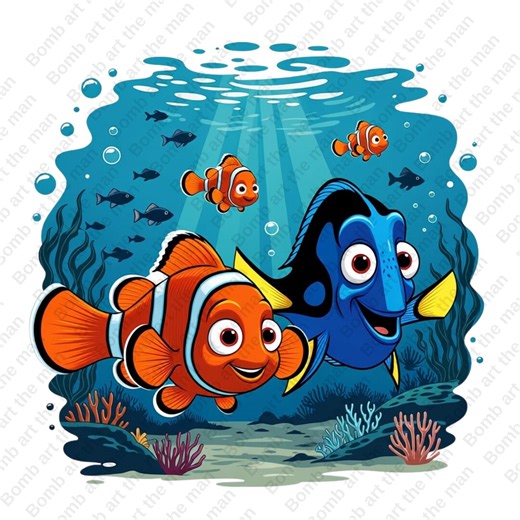 Finding Nemo Clipart, Nemo and Dory Png, Transparent Design - Etsy