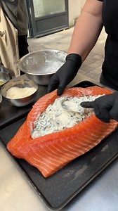 Party-Sized Creamy Stuffed Salmon! Creamy, dreamy, and made to share 🐟💖 | Chefclub Ireland