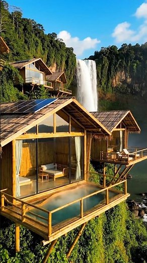 Ultimate Bamboo Waterfall Retreat – Nature’s Luxury 🌿💦