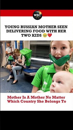 Russian Mom Delivering Food With 2 Kids Melts Hearts Worldwide 💔🥹