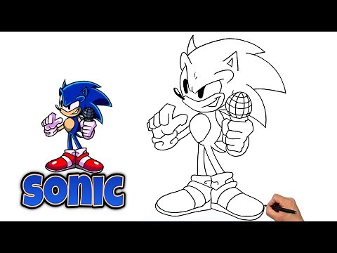 How To Draw SONIC FNF | Friday Night Funkin #sonic #fridaynightfunkin