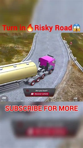 turn in mountain road😱best truck simulator toe3🔥