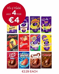 26K views · 164 reactions | Get EGGcited for some EGGcellent value  Our medium Easter eggs are now 4 for €4! Remember, with your €10 off €50 grocery voucher, you can save even more  Valid 18th - 21st February. | Dunnes Stores | Facebook