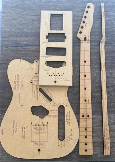 COMPLETE T-style Guitar Body MDF Router Template Kit: DIY Electric Guitar Building - Etsy
