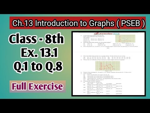 Q.1 to Q.8 | Class 8th | Ex. 13.1 | Ch-13 | Introduction to Graphs | Math | PSEB | Full Exercise |