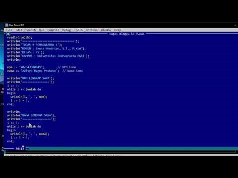 Tugas Pemrograman 1 – Perulangan While–Do di Free Pascal | Aditya Bagus Prakoso (RS)